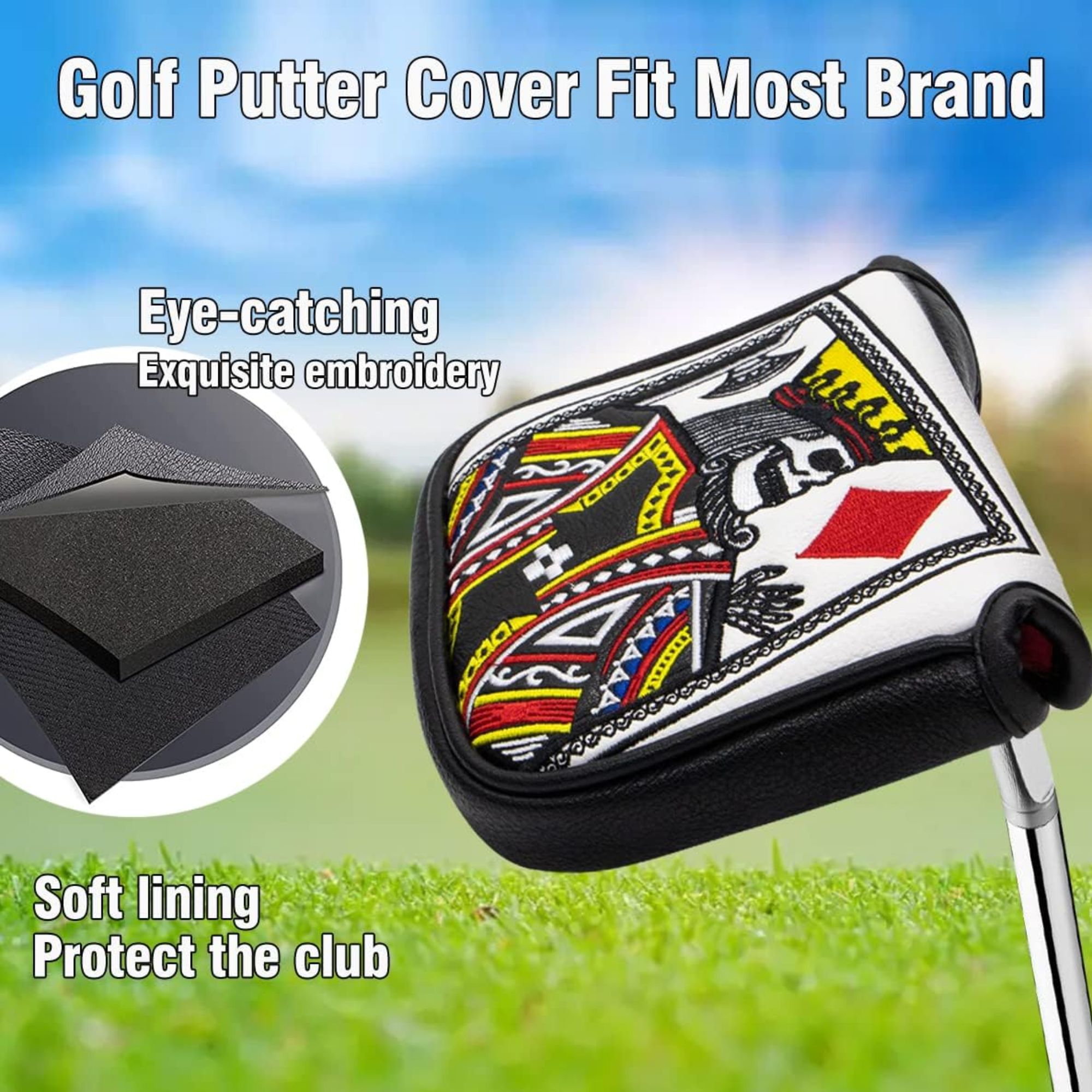 King Of Hearts Embroidered Mal - Golf Tees recension och pris