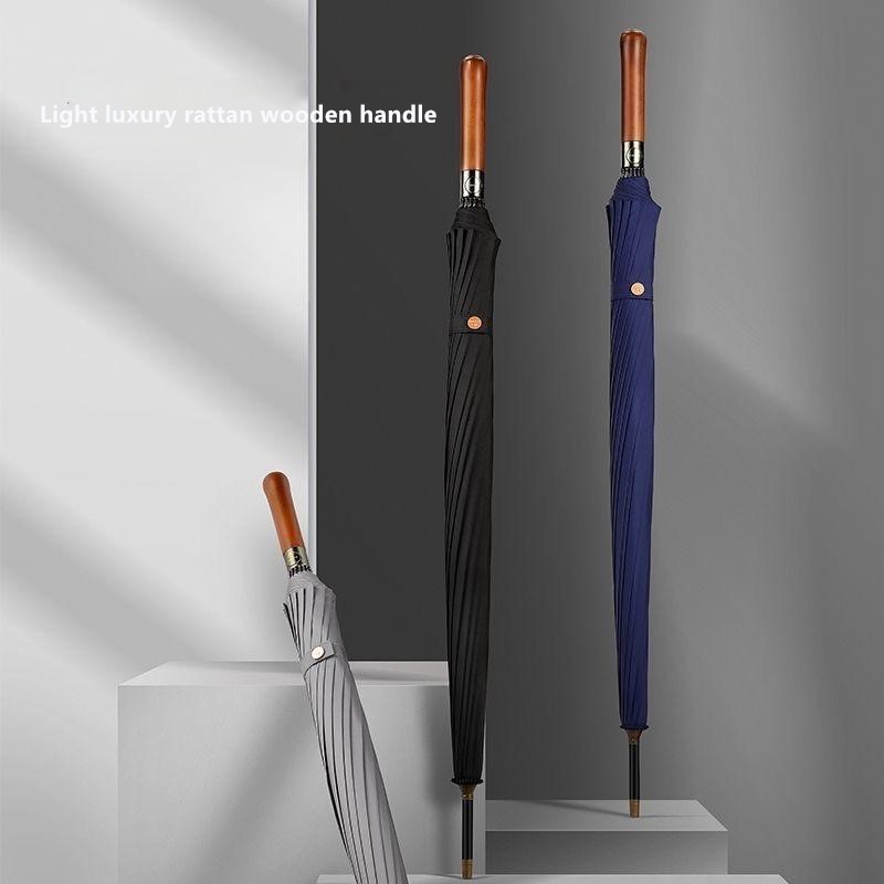 Automatic Wooden Handle Umbrel - Golf Umbrella recension och pris