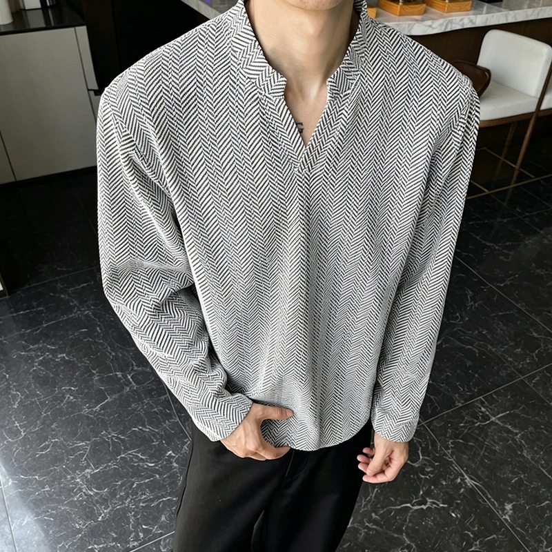 Mens Notched V Neck Long Sleev - Golf Tees recension och pris