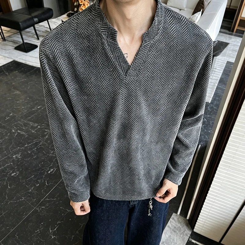 Mens Notched V Neck Long Sleev - Golf Tees recension och pris